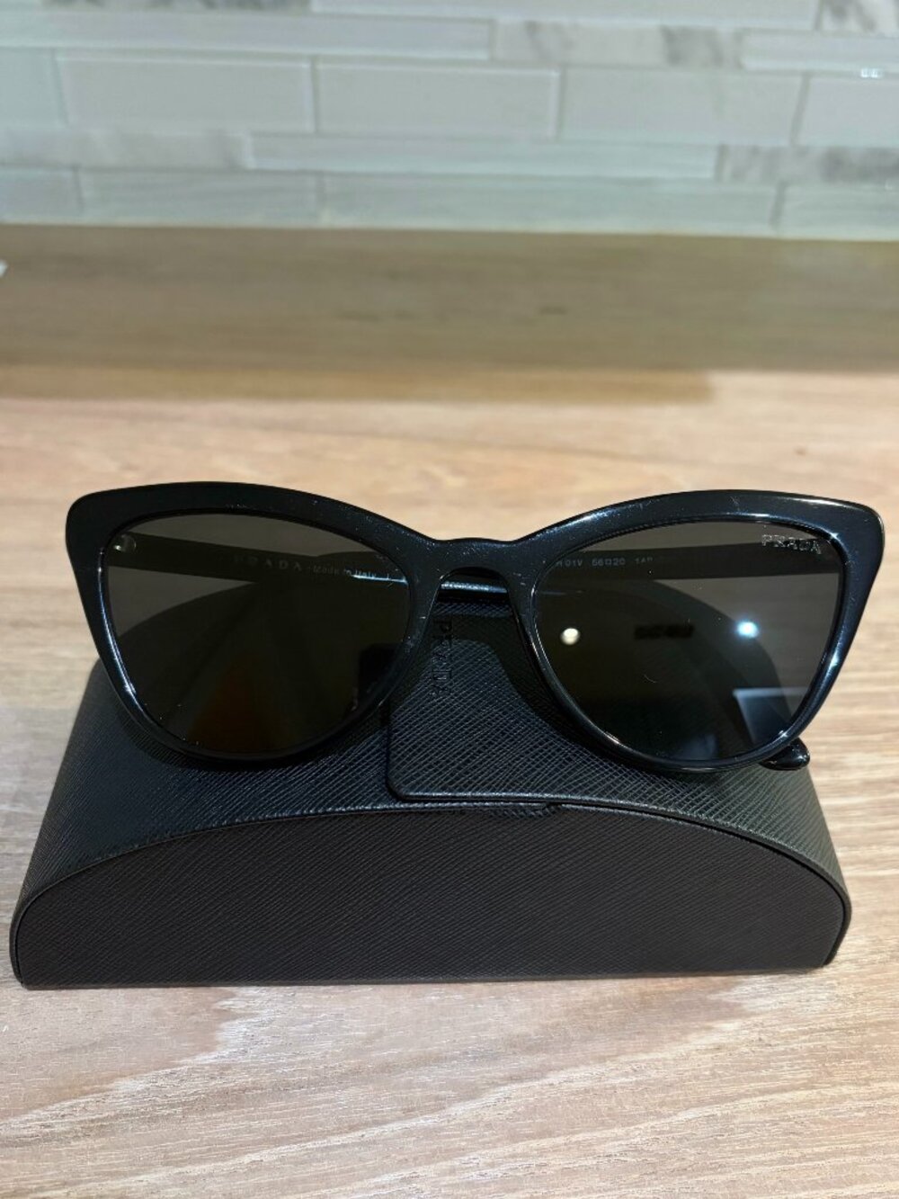 Prada Acetate Cat Eye Sunglasses - SPR 01V Black